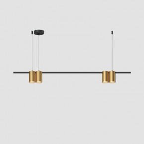 DK4061-BK+SG Подвесной светильник ORBIT, IP20, 4xGU10 LED до 15 Вт, черный + сатинированное золото, алюминий в Миассе - miass.ok-mebel.com | фото