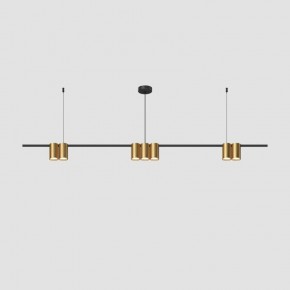 DK4063-BK+SG Подвесной светильник ORBIT, IP20, 7xGU10 LED до 15 Вт, черный + сатинированное золото, алюминий в Миассе - miass.ok-mebel.com | фото