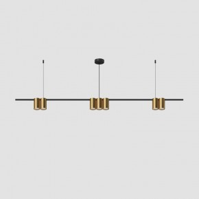 DK4063-BK+SG Подвесной светильник ORBIT, IP20, 7xGU10 LED до 15 Вт, черный + сатинированное золото, алюминий в Миассе - miass.ok-mebel.com | фото 2