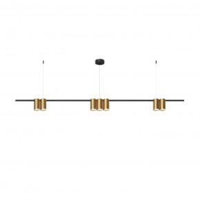 DK4063-BK+SG Подвесной светильник ORBIT, IP20, 7xGU10 LED до 15 Вт, черный + сатинированное золото, алюминий в Миассе - miass.ok-mebel.com | фото 3
