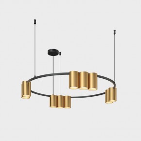 DK4065-BK+SG Подвесной светильник ORBIT , IP20, 10xGU10 LED до 15 Вт, черный + сатинированное золото, алюминий в Миассе - miass.ok-mebel.com | фото