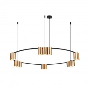 DK4067-BK+SG Подвесной светильник ORBIT, IP20, 15xGU10 LED, до 15 Вт, черный + сатинированное золото, алюминий в Миассе - miass.ok-mebel.com | фото 3