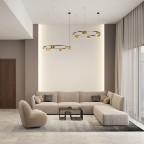 DK4067-BK+SG Подвесной светильник ORBIT, IP20, 15xGU10 LED, до 15 Вт, черный + сатинированное золото, алюминий в Миассе - miass.ok-mebel.com | фото 4