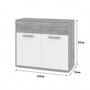 ФЛОРИДА Гостиная (модульная) дуб серый/белый в Миассе - miass.ok-mebel.com | фото 6
