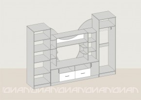 Гостиная Аллегро с 2 шкафами вариант-5 (венге/дуб белфорт) в Миассе - miass.ok-mebel.com | фото 2