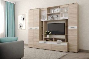 Гостиная Белла (Дуб Сонома/Белый глянец) в Миассе - miass.ok-mebel.com | фото