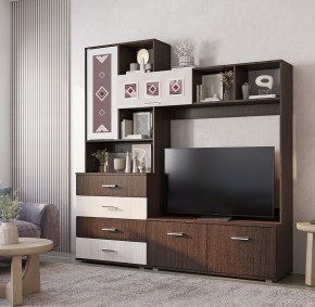 Гостиная Белла (модульная) венге/ясень белый в Миассе - miass.ok-mebel.com | фото 16
