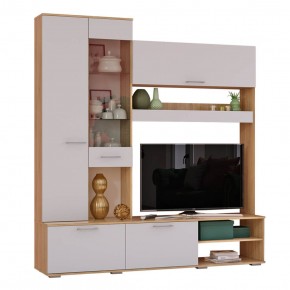 Гостиная Флай (ЦС-01/ШК-04) дуб сонома/белый в Миассе - miass.ok-mebel.com | фото 3