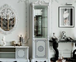 Гостиная Грация (комплект) белый/серебро в Миассе - miass.ok-mebel.com | фото 3
