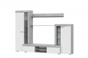 Гостиная МГС 5 (Цемент светлый/Белый) в Миассе - miass.ok-mebel.com | фото 4