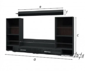 ДОМИНО Гостиная модульная (черный/черный глянец) в Миассе - miass.ok-mebel.com | фото 2