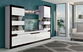 Гостиная Ронда 2 Белый глянец/венге в Миассе - miass.ok-mebel.com | фото