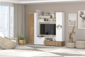 Гостиная Юна (Белый текстурный/Дуб крафт золотой) в Миассе - miass.ok-mebel.com | фото 3