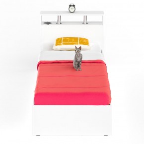 Камелия Кровать 0900, цвет белый, ШхГхВ 93,5х217х78,2 см., сп.м. 900х2000 мм., без матраса, основание есть в Миассе - miass.ok-mebel.com | фото 2