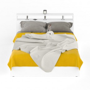 Камелия Кровать 1600, цвет белый, ШхГхВ 163,5х217х78,2 см., сп.м. 1600х2000 мм., без матраса, основание есть в Миассе - miass.ok-mebel.com | фото