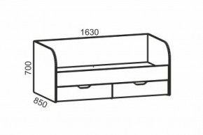 Киви №4 Кровать с ящиками (ЛДСП молочный дуб/лайм) в Миассе - miass.ok-mebel.com | фото 2