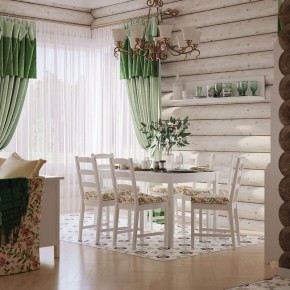 Комлект Вествик обеденный стол и четыре стула, массив сосны, цвет белый в Миассе - miass.ok-mebel.com | фото 1