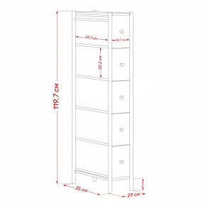 Комод Leset Нирита/Хайди узкий 5 ящиков в Миассе - miass.ok-mebel.com | фото 11