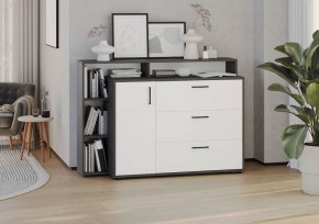 Комод с дверкой и тремя ящиками (графит/белый) в Миассе - miass.ok-mebel.com | фото 3