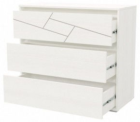 АДЕЛИНА Комод с тремя ящиками (белый рамух) в Миассе - miass.ok-mebel.com | фото 2