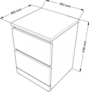 Комод Варма 2 с двумя выдвижными ящиками, цвет белый в Миассе - miass.ok-mebel.com | фото 3
