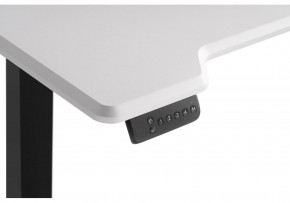 Компьютерный стол Маркос с механизмом подъема 120х75х75 белая шагрень / черный в Миассе - miass.ok-mebel.com | фото 6