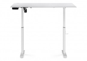 Компьютерный стол Маркос с механизмом подъема 140х80х75 белый / шагрень белая в Миассе - miass.ok-mebel.com | фото 4