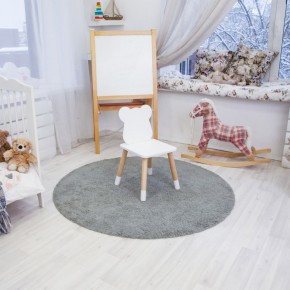 Комплект детский стол КРУГЛЫЙ и два стула МИШКА ROLTI Baby (белая столешница/белое сиденье/береза ножки) в Миассе - miass.ok-mebel.com | фото