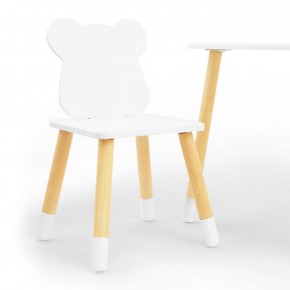 Комплект детской мебели стол и два стула Мишутка (Белый/Белый/Береза) в Миассе - miass.ok-mebel.com | фото