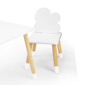 Комплект детской мебели стол и два стула Облачко (Белый/Белый/Береза) в Миассе - miass.ok-mebel.com | фото