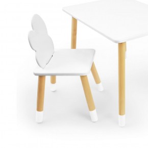 Комплект детской мебели стол и два стула Облачко (Белый/Белый/Береза) в Миассе - miass.ok-mebel.com | фото 2