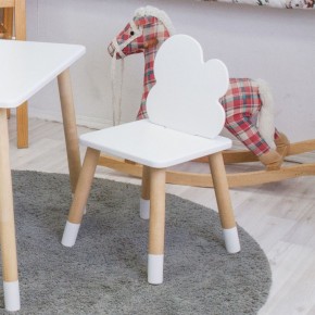 Комплект детской мебели стол и два стула Облачко (Белый/Белый/Береза) в Миассе - miass.ok-mebel.com | фото 3