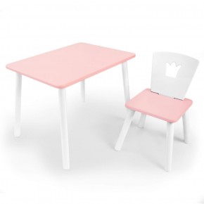 Комплект детской мебели стол и стул Корона (Розовый/Розовый/Белый) в Миассе - miass.ok-mebel.com | фото 1