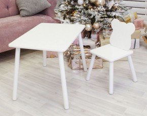 Комплект детской мебели стол и стул Мишутка (Белый/Белый/Белый) в Миассе - miass.ok-mebel.com | фото