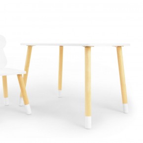 Комплект детской мебели стол и стул Облачко (Белый/Белый/Береза) в Миассе - miass.ok-mebel.com | фото