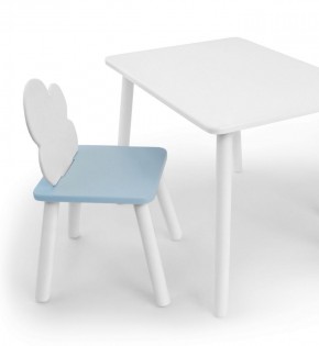 Комплект детской мебели стол и стул Облачко (Белый/Голубой/Белый) в Миассе - miass.ok-mebel.com | фото