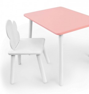 Комплект детской мебели стол и стул Облачко (Розывый/Белый/Белый) в Миассе - miass.ok-mebel.com | фото
