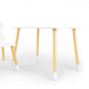 Комплект детской мебели стол и стул Звездочка (Белый/Белый/Береза) в Миассе - miass.ok-mebel.com | фото