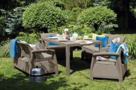 Комплект мебели Корфу Фиеста (Corfu fiesta set) капучино - песок в Миассе - miass.ok-mebel.com | фото 2