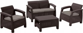Комплект мебели Корфу сет (Corfu set) коричневый - серо-бежевый * в Миассе - miass.ok-mebel.com | фото