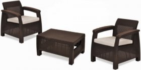 Комплект мебели Корфу Уикенд (Corfu Weekend) коричневый - серо-бежевый * в Миассе - miass.ok-mebel.com | фото
