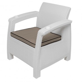 Комплект на балкон Yalta Premium Balcony Set (Ялта) белый (+подушки под спину) в Миассе - miass.ok-mebel.com | фото 6