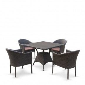 Комплект плетеной мебели T197BT/Y350A-W53 Brown (4+1) в Миассе - miass.ok-mebel.com | фото