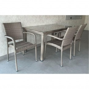 Комплект плетеной мебели T256C/Y376C-W85 Latte (4+1) + подушки на стульях в Миассе - miass.ok-mebel.com | фото 2