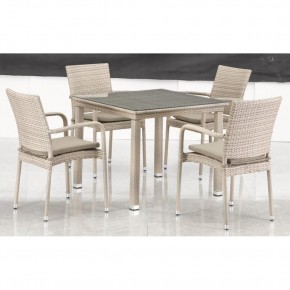 Комплект плетеной мебели T256C/Y376C-W85 Latte (4+1) + подушки на стульях в Миассе - miass.ok-mebel.com | фото 3