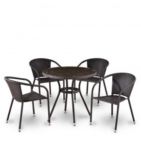 Комплект плетеной мебели T282ANT/Y137C-W53 Brown (4+1) в Миассе - miass.ok-mebel.com | фото