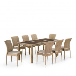 Комплект плетеной мебели T365/Y380B-W65 Light Brown (8+1) в Миассе - miass.ok-mebel.com | фото