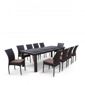 Комплект плетеной мебели T438/Y380A-W53 Brown (10+1) в Миассе - miass.ok-mebel.com | фото 3