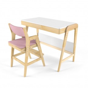 Комплект растущий стол и стул с чехлом 38 попугаев «Вуди» (Белый, Береза, Розовый) в Миассе - miass.ok-mebel.com | фото