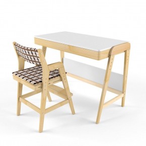Комплект растущий стол и стул с чехлом 38 попугаев «Вуди» (Белый, Без покрытия, Клетка) в Миассе - miass.ok-mebel.com | фото